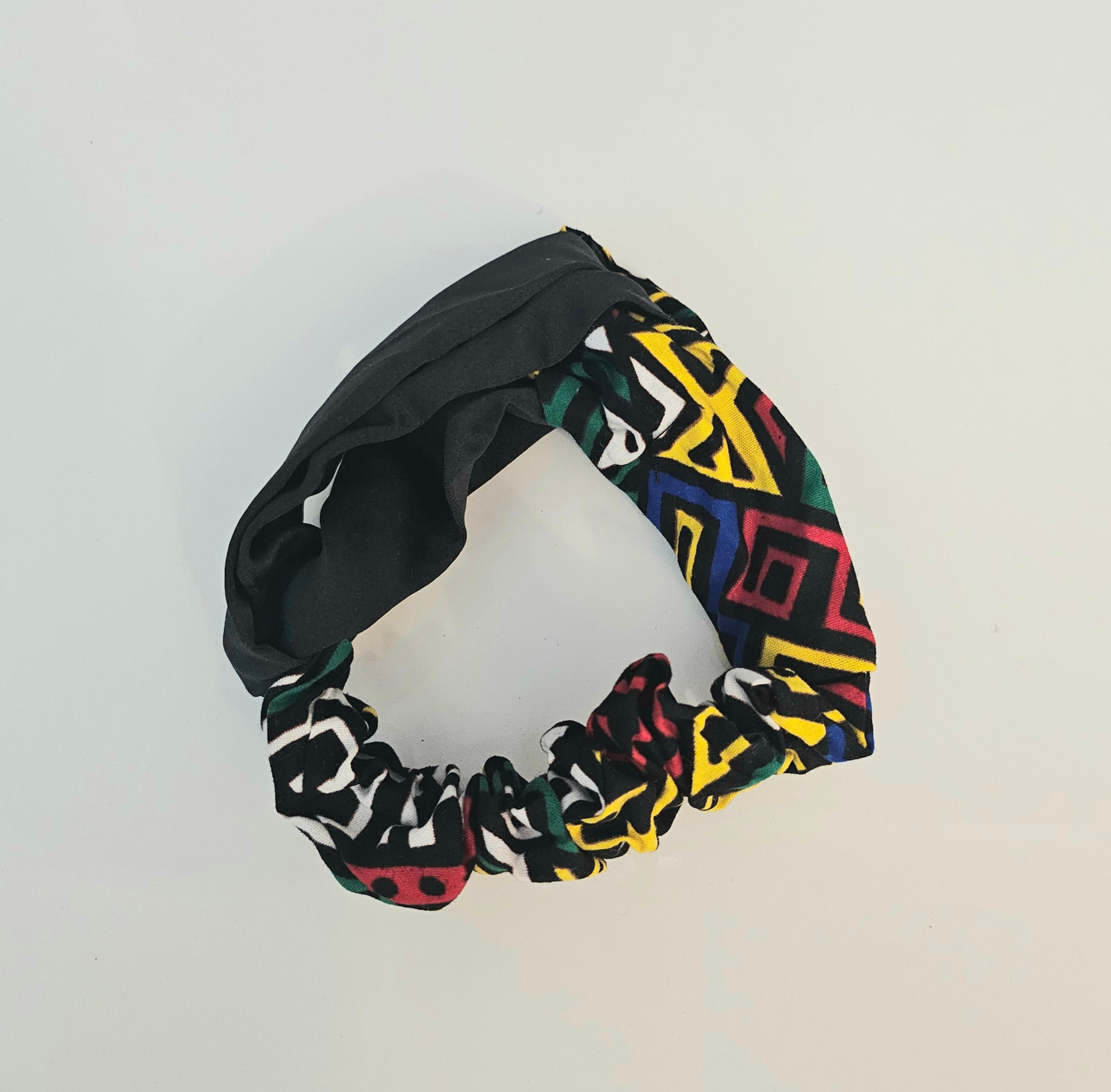 The Chizara Ankara and Satin hair band