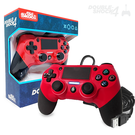 DOUBLE-SHOCK 4 Wired Controller (SCARLET RED) for PS4 | old-skool