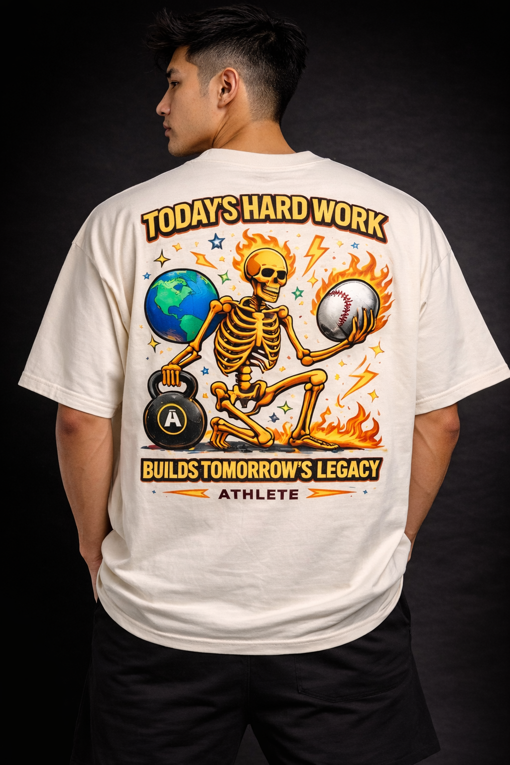 Baseball theme Classic Cotton Over Sized Tee