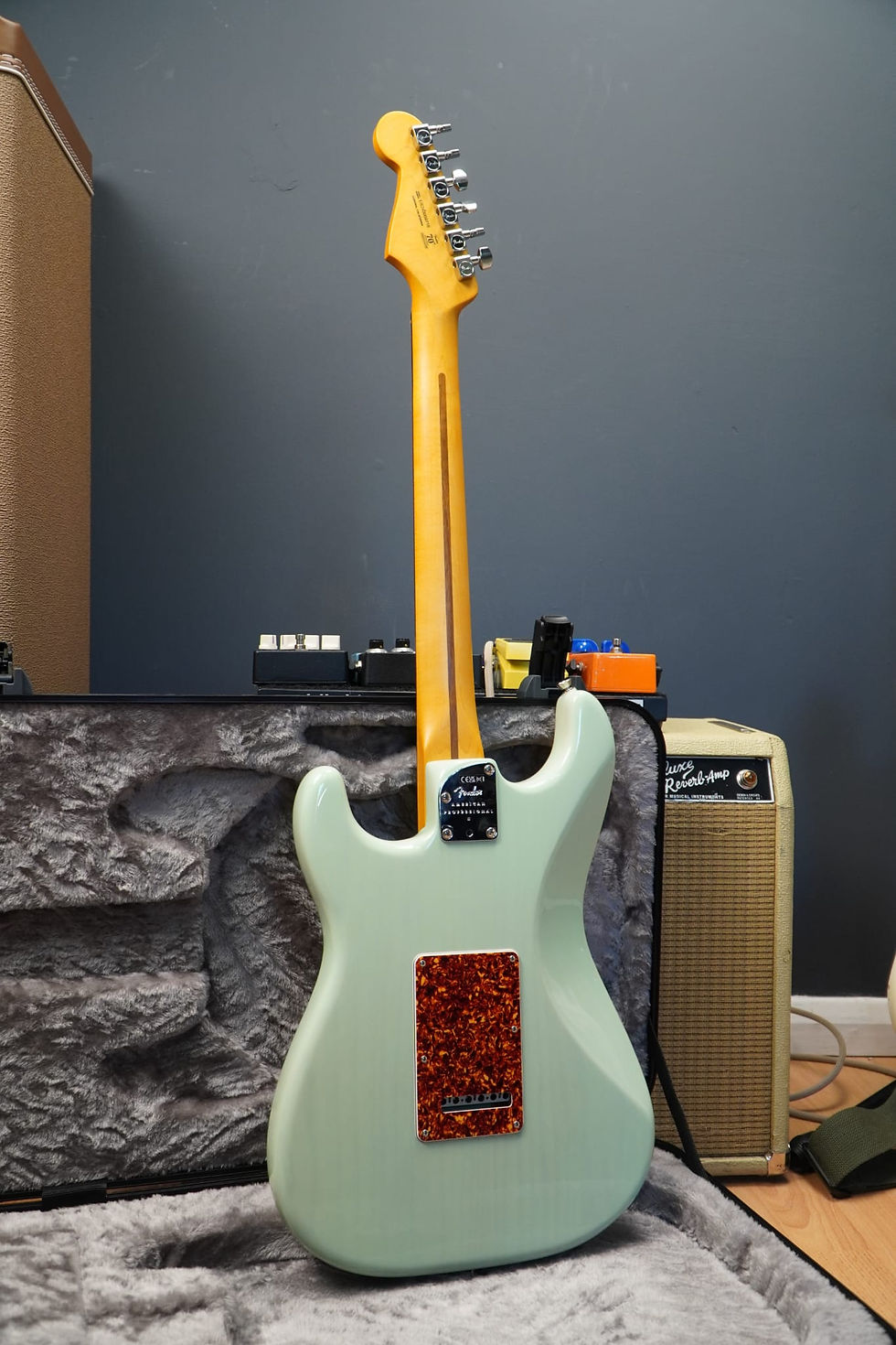 Thumbnail: 2024 Fender LTD American Pro II Thinline Surf Green Transparent Stratocaster FSR
