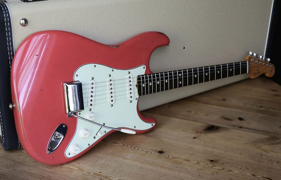 Thumbnail: 2022 Fender Custom Shop '63 Stratocaster RI Fiesta Red Relic w/Tan G&G Case 7lbs