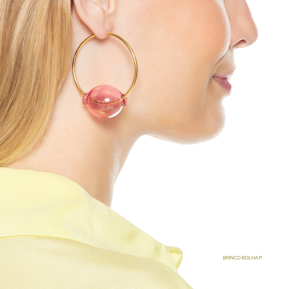 Miniatura: BRINCO BOLHA G AMARELO ETÉREA