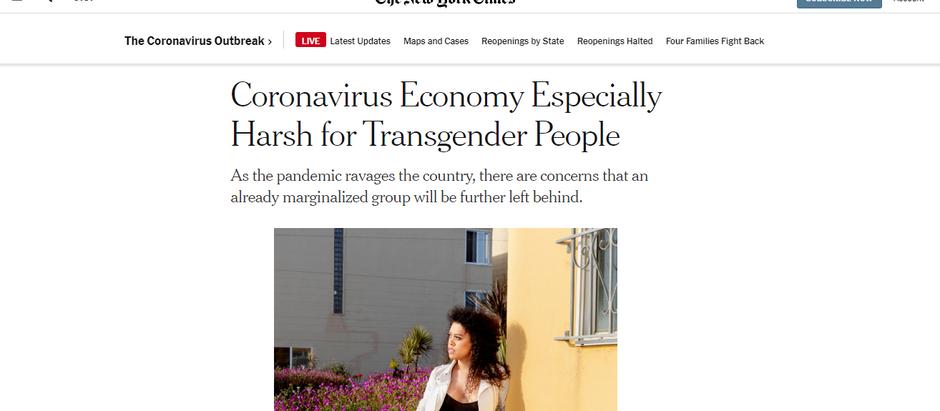 A economia no coronavírus é especialmente difícil para pessoas transgênero