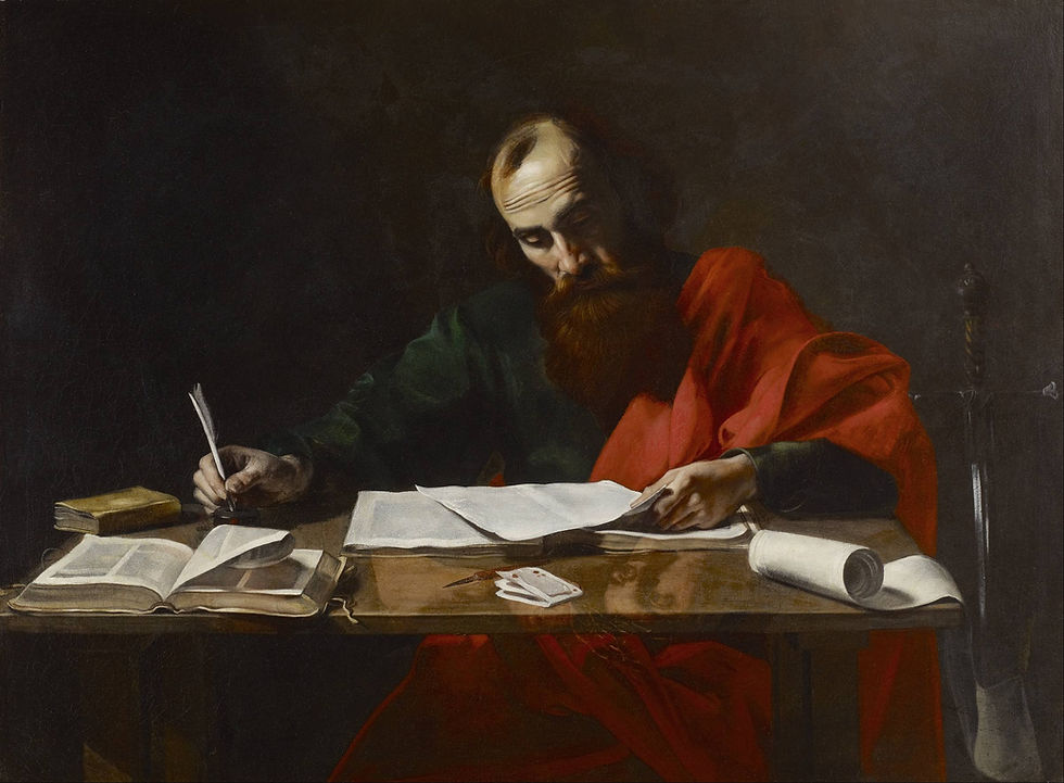 Saint Paul Writing His Epistles, Valentin de Boulogne via Wikimedia Commons
