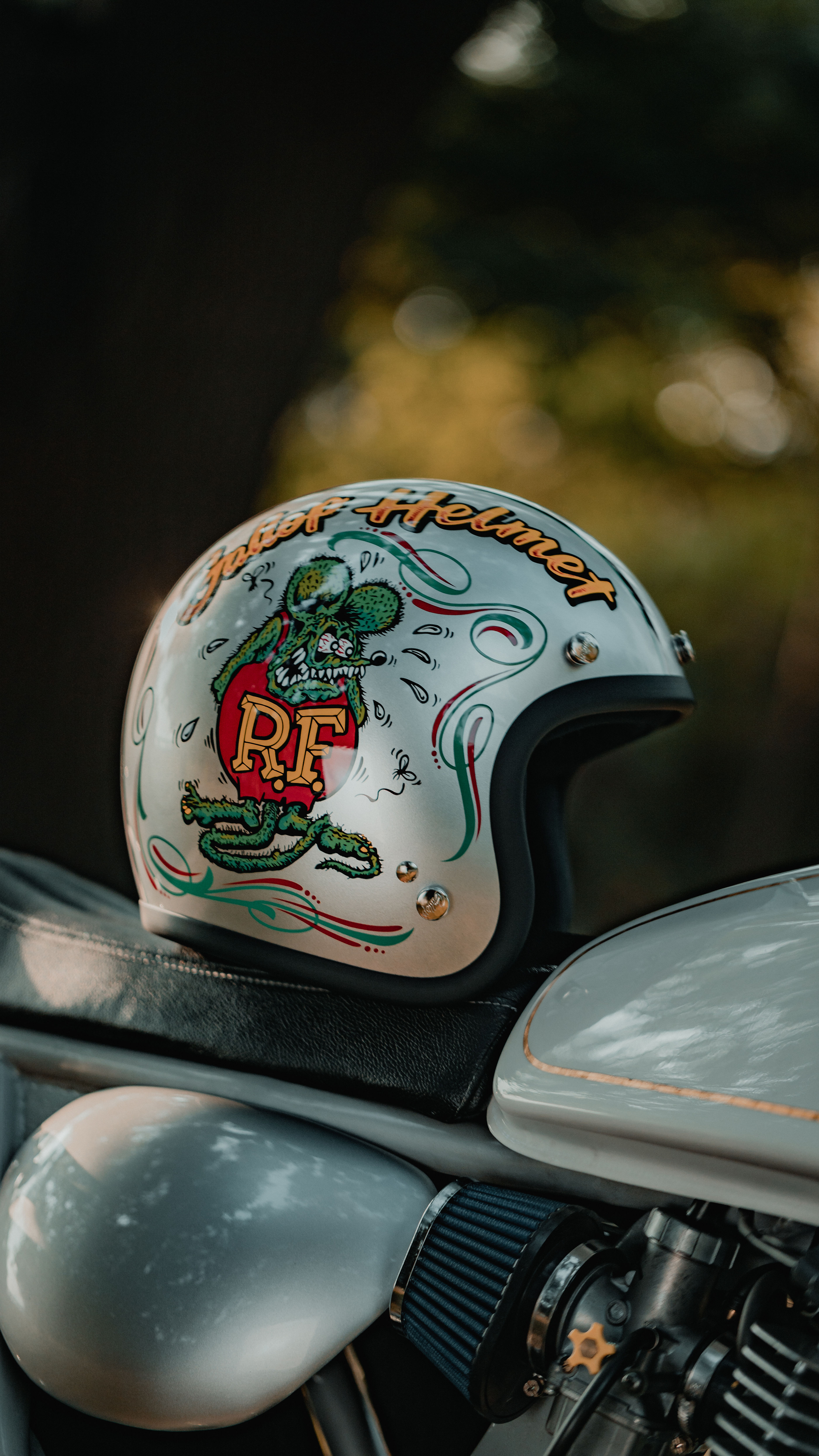 Rat Fink 芬克鼠 X Gallop 復古拉線彩繪安全帽 金/銀