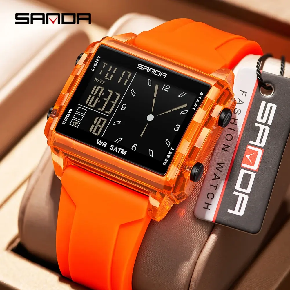 Fashion SADNA New 6273 Women's Electronic Watch Multifunctional Sports Waterproo