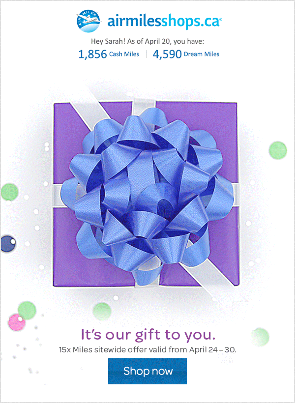 Air Miles Shops Anniversary Email