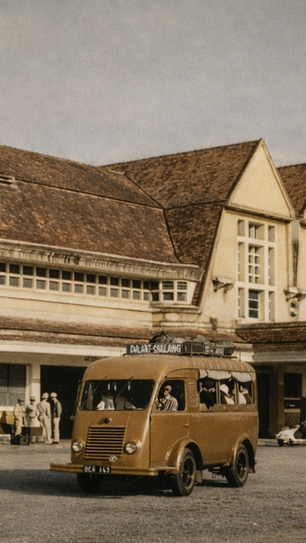 Old Dalat Railway Station during the colonial era, a defining architectural landmark in Dalat railway history and old-town identity.