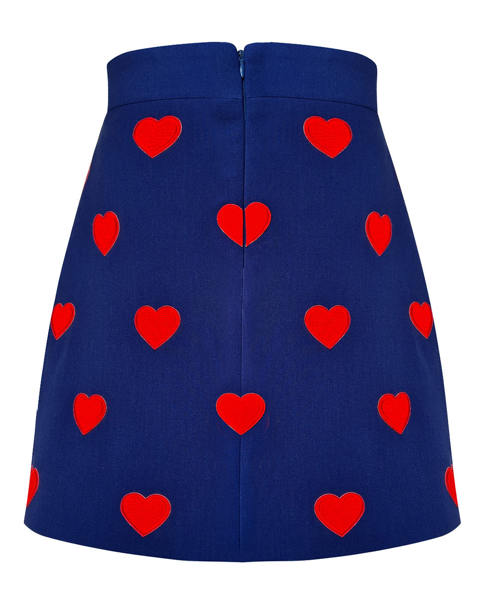 Thumbnail: HEARTBEATS Navy Mini Skirt