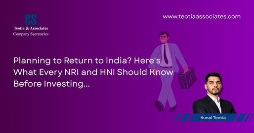 NRI Investment in India Before Returning | Complete FDI Guide
