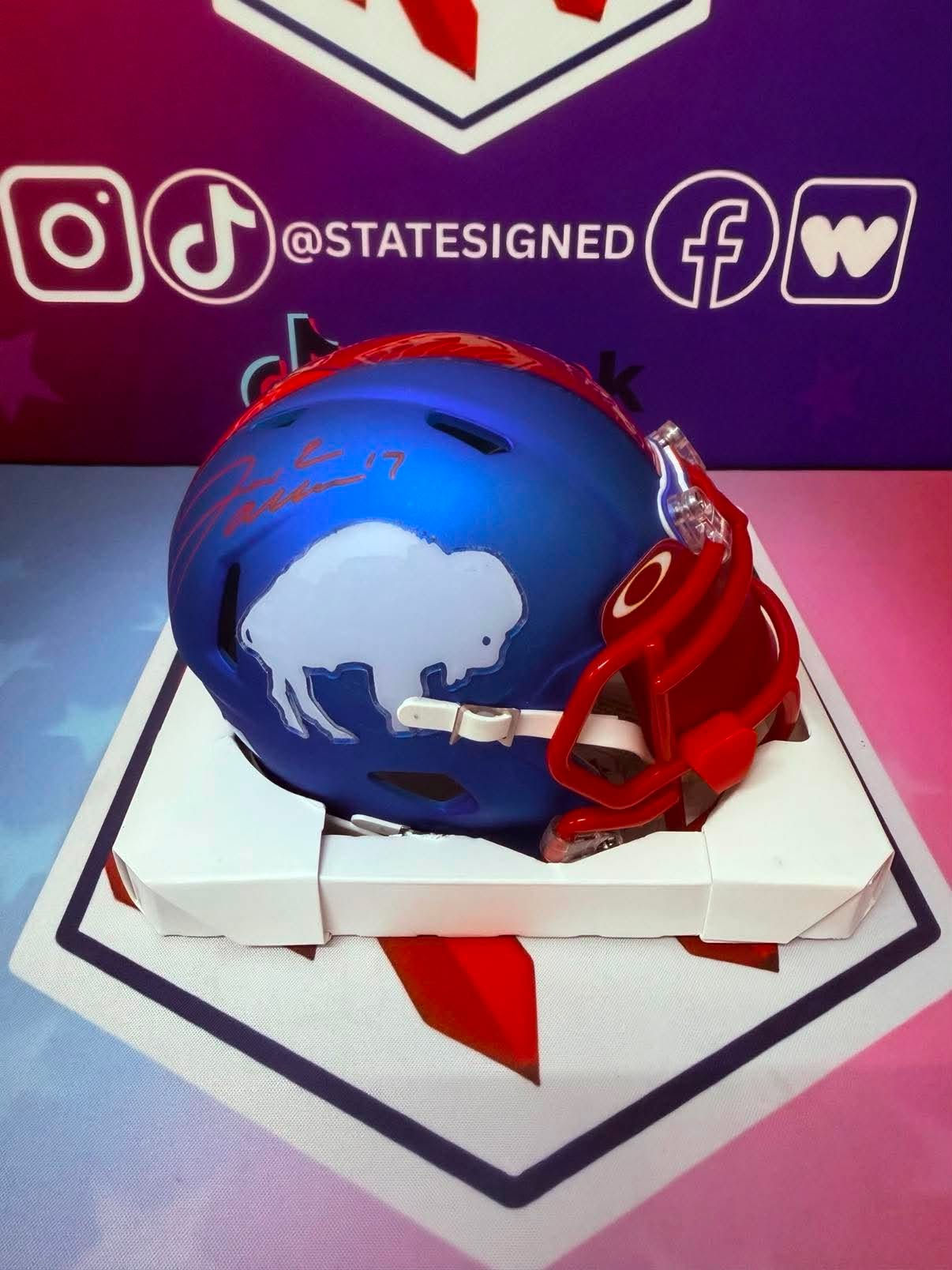 Josh Allen Buffalo Bills Custom Blaze Mini Helmet