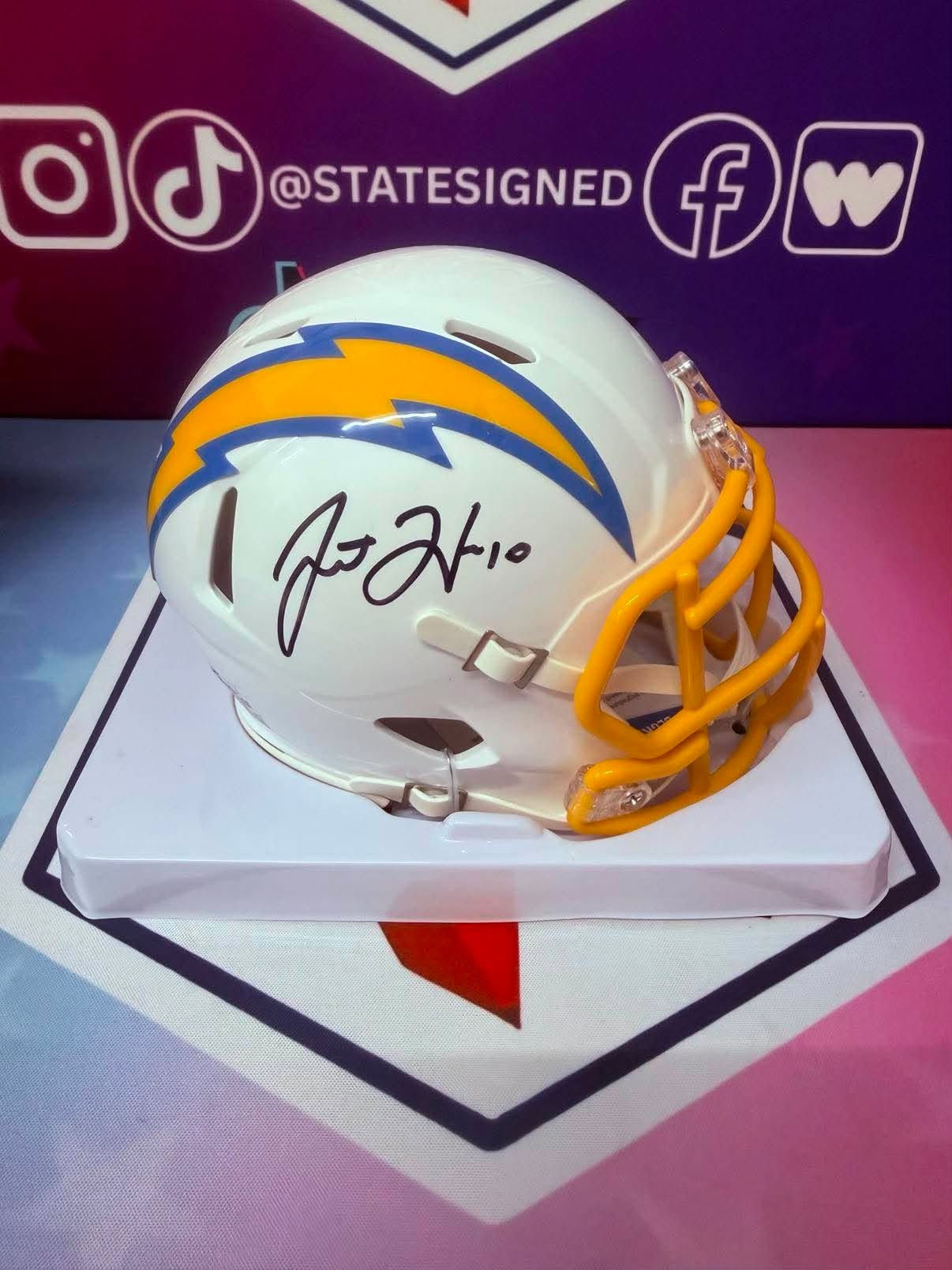Justin Herbert Los Angeles Chargers Speed Mini Helmet
