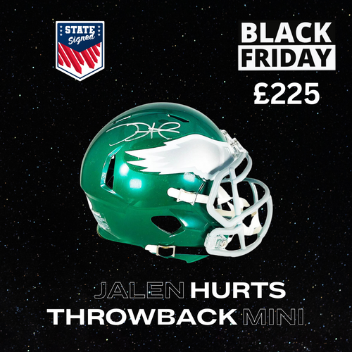Jalen Hurts Philadelphia Eagles Throwback Mini Helmet State Signed