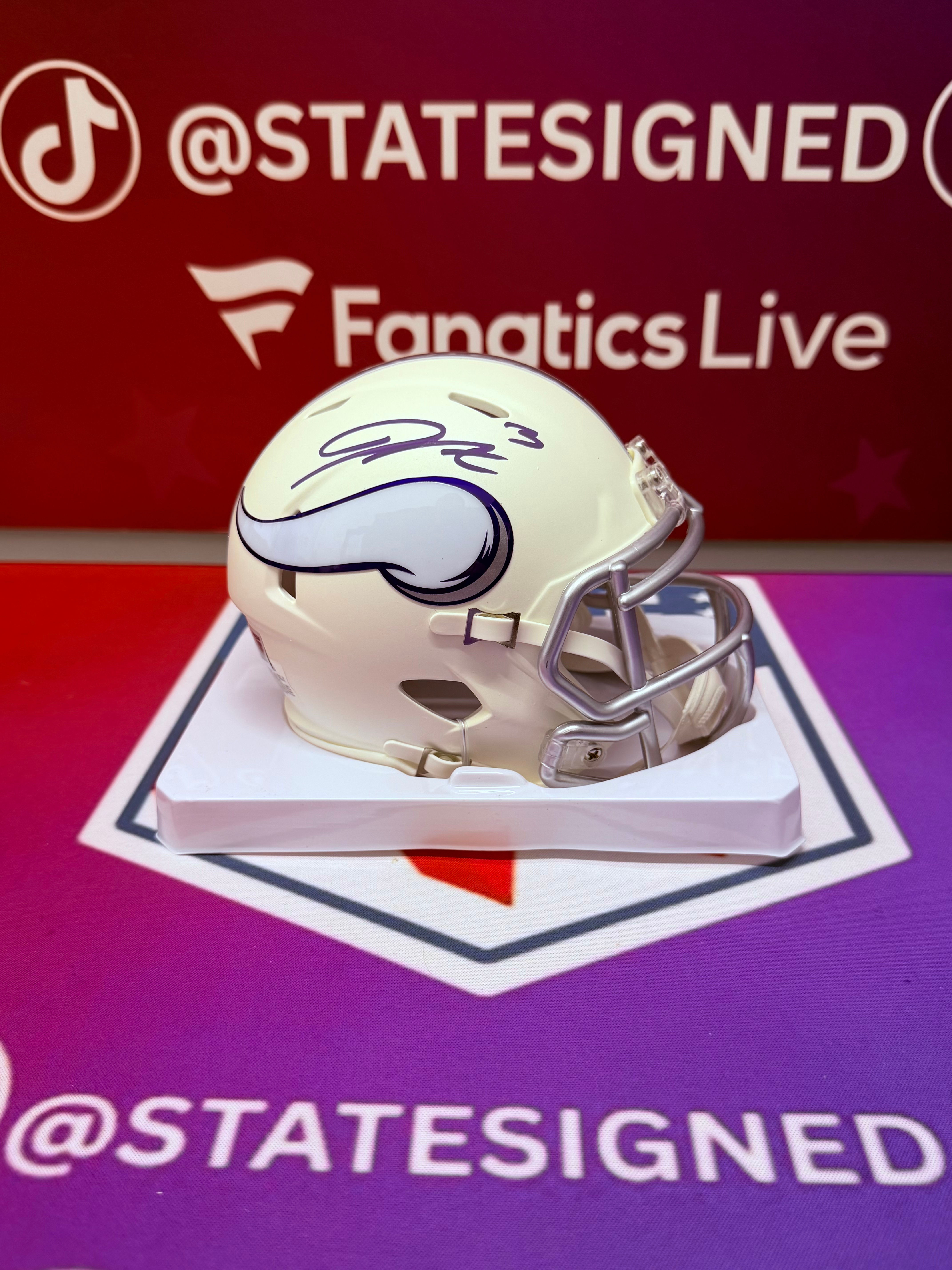 Jordan Addison Minnesota Vikings On Field Alternate Mini Helmet