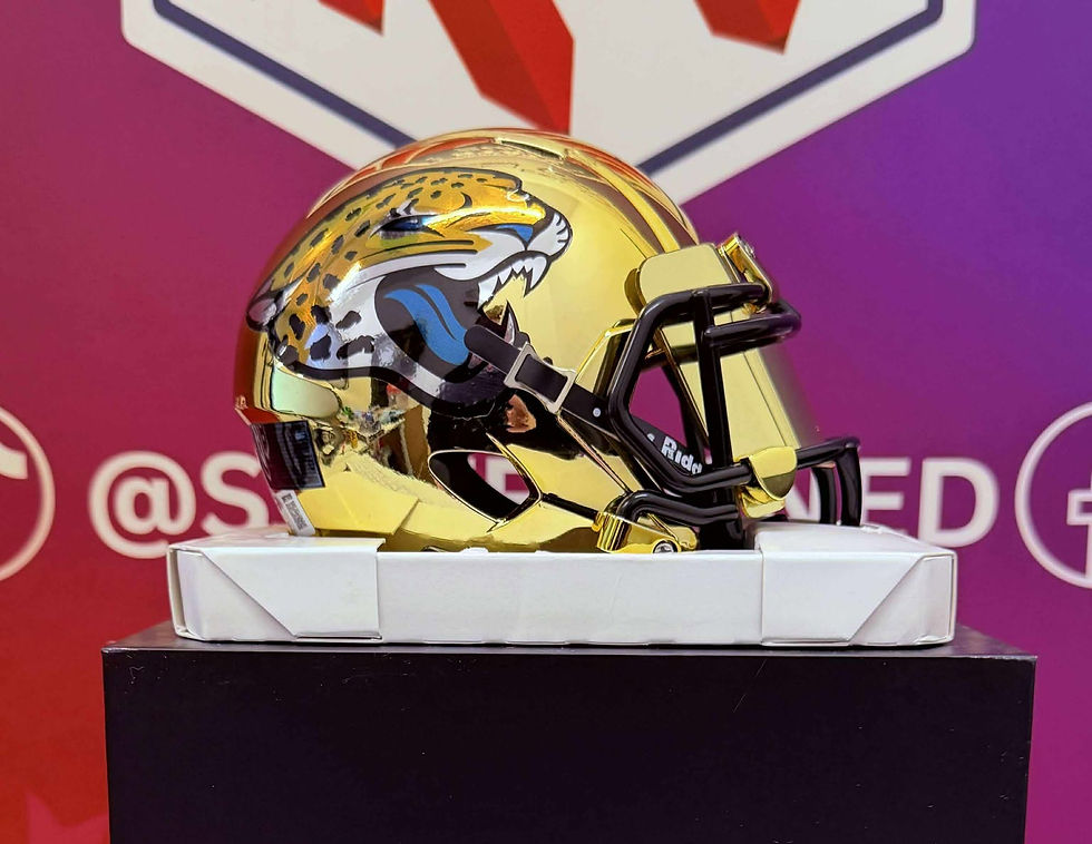 Travis Hunter Jacksonville Jaguars Custom Chrome Mini Helmet