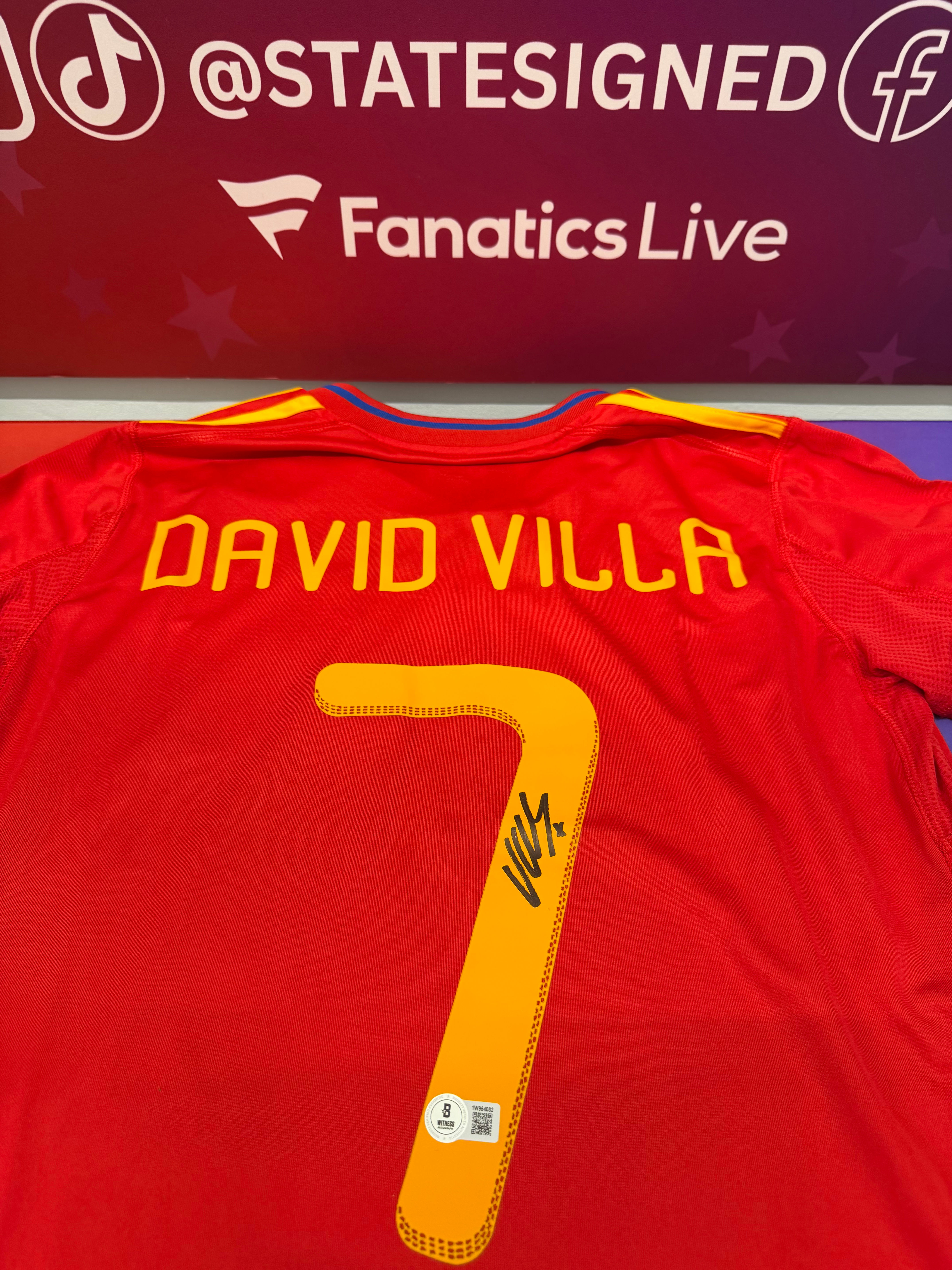 David Villa Signed Spain Jersey