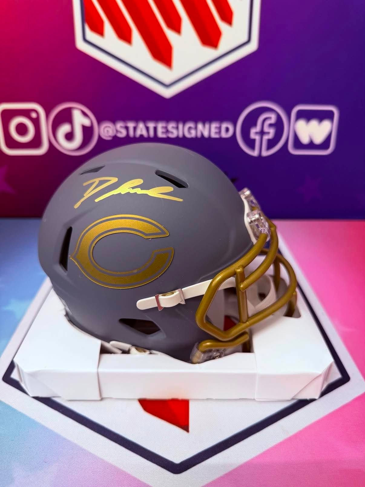 D'Andre Swift Chicago Bears Slate Mini Helmet