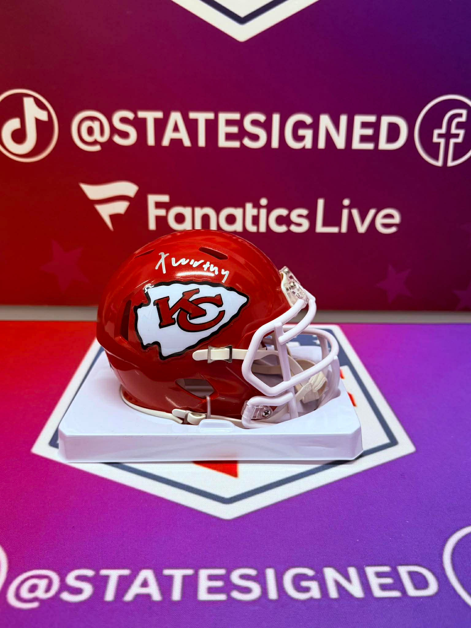 Xavier Worthy Kansas City Chiefs Speed Mini Helmet