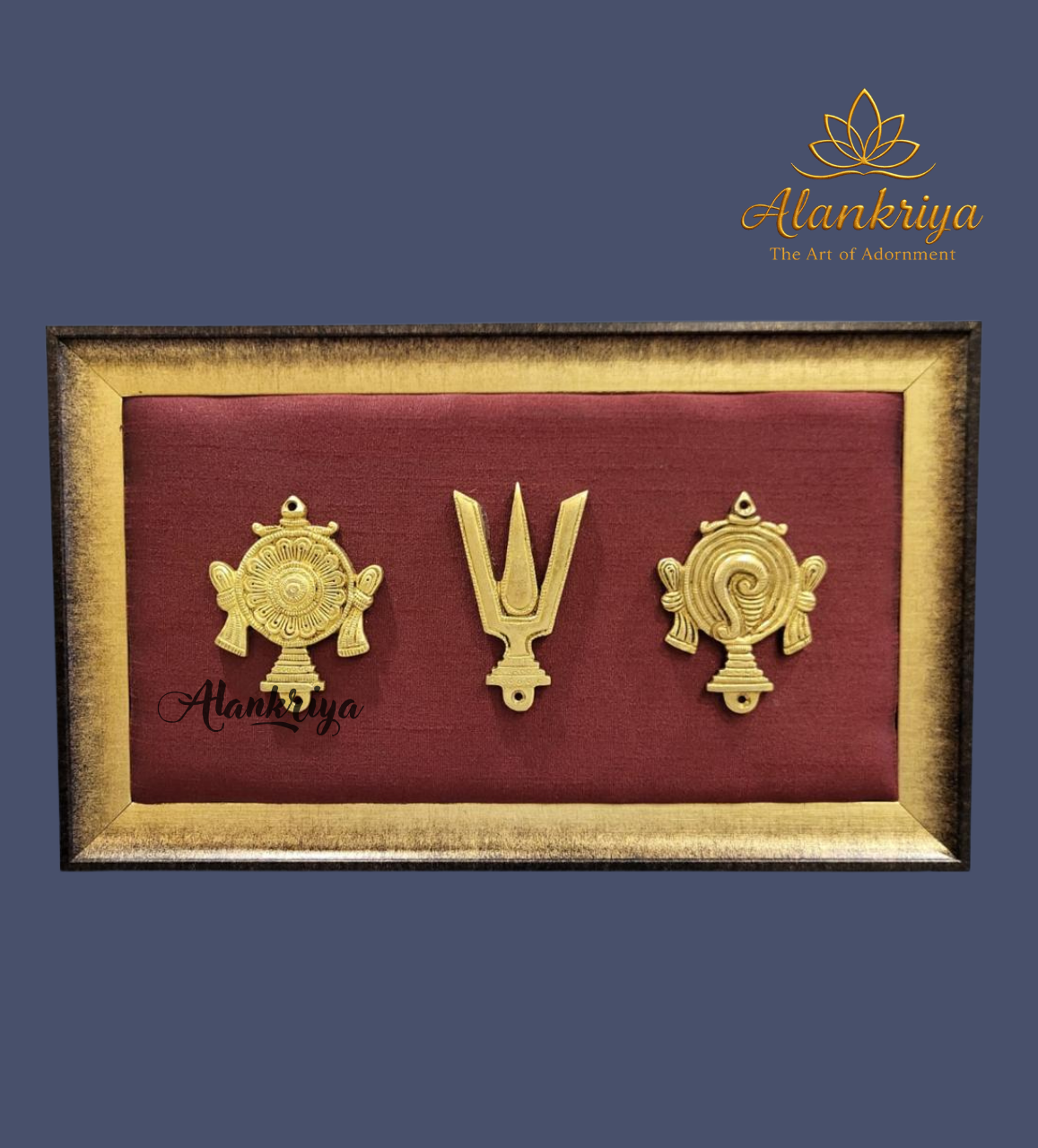 Brass -  Shanku Chakra (Ruby Red)