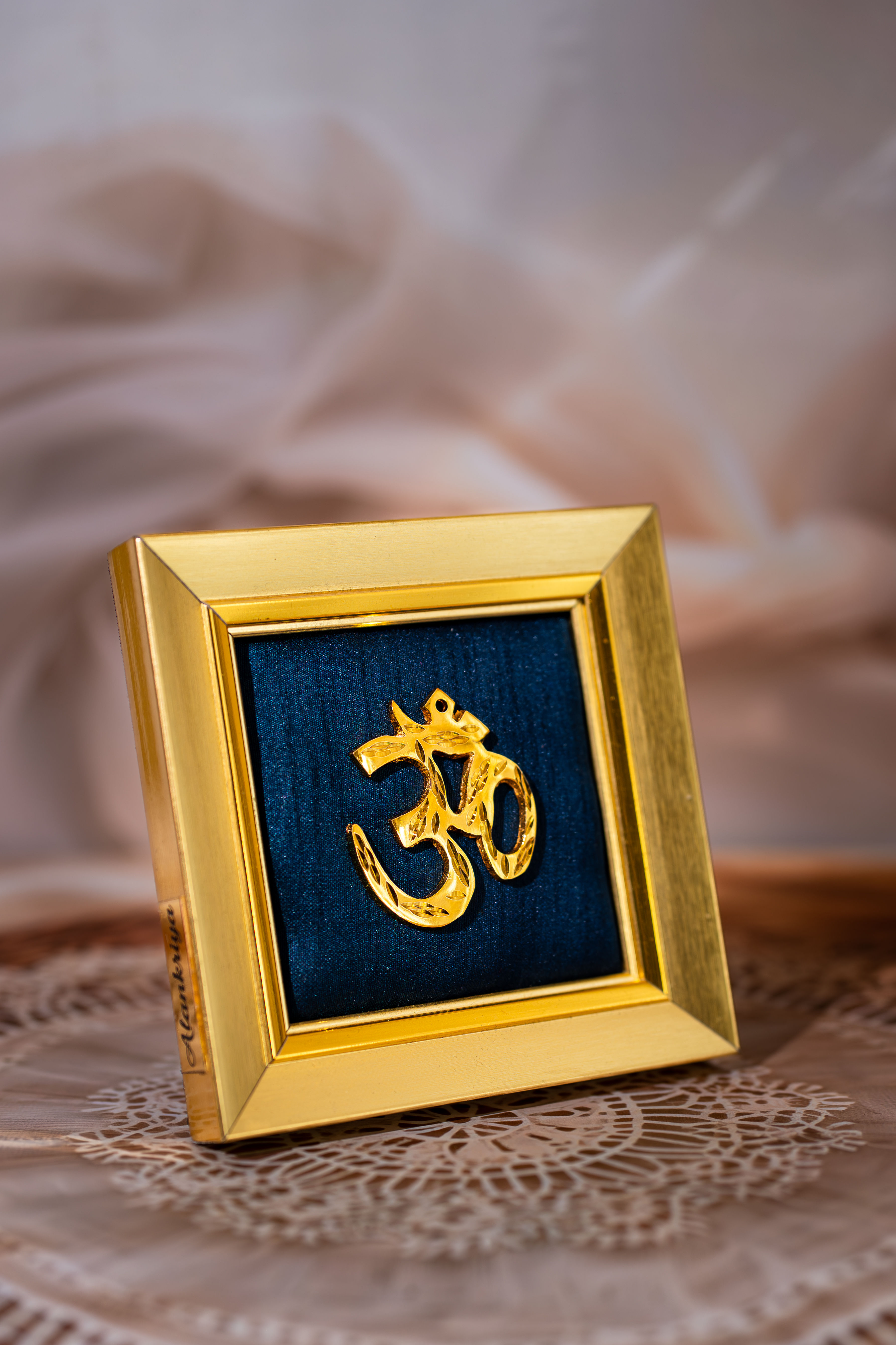 Brass - Om Table Top (Peacock Blue)