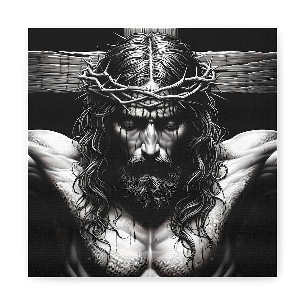 Thumbnail: Matte Canvas, Jesus on the Cross Wall Art Stretched, 1.25"