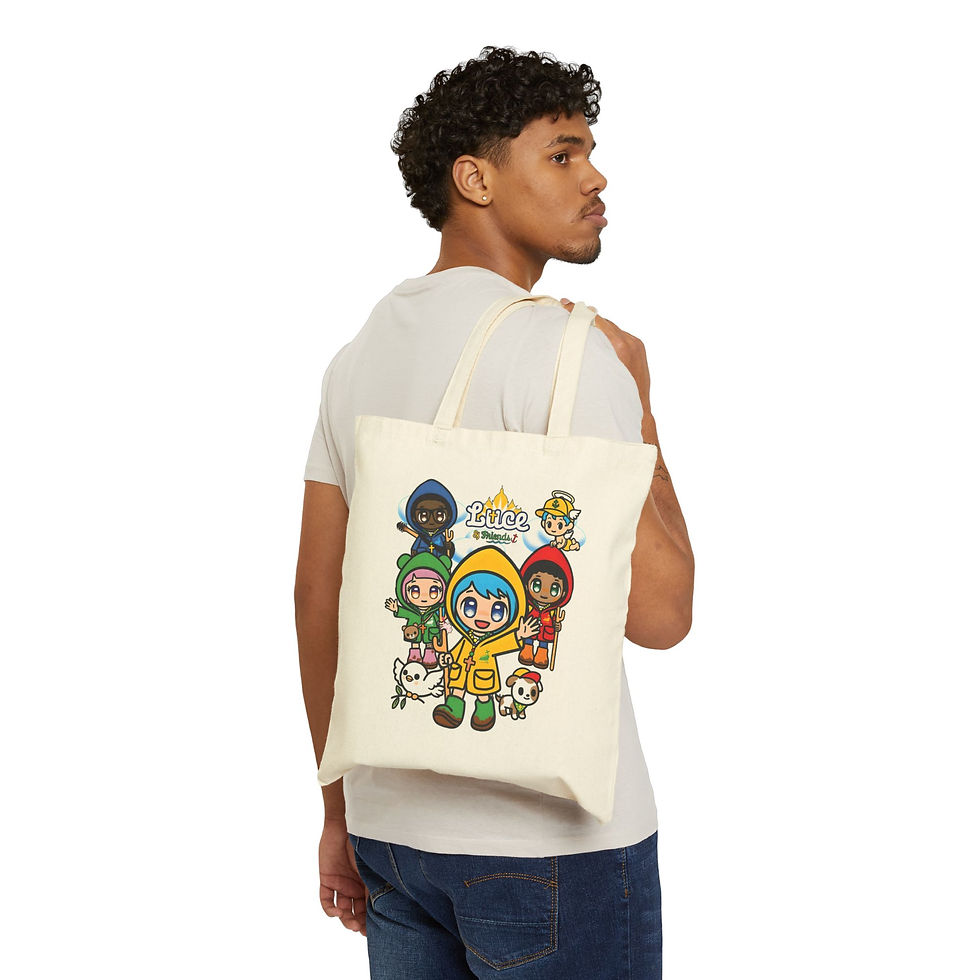 Thumbnail: Luce and Friends, SR Catholic Christian Religious Cotton Canvas Tote Bag