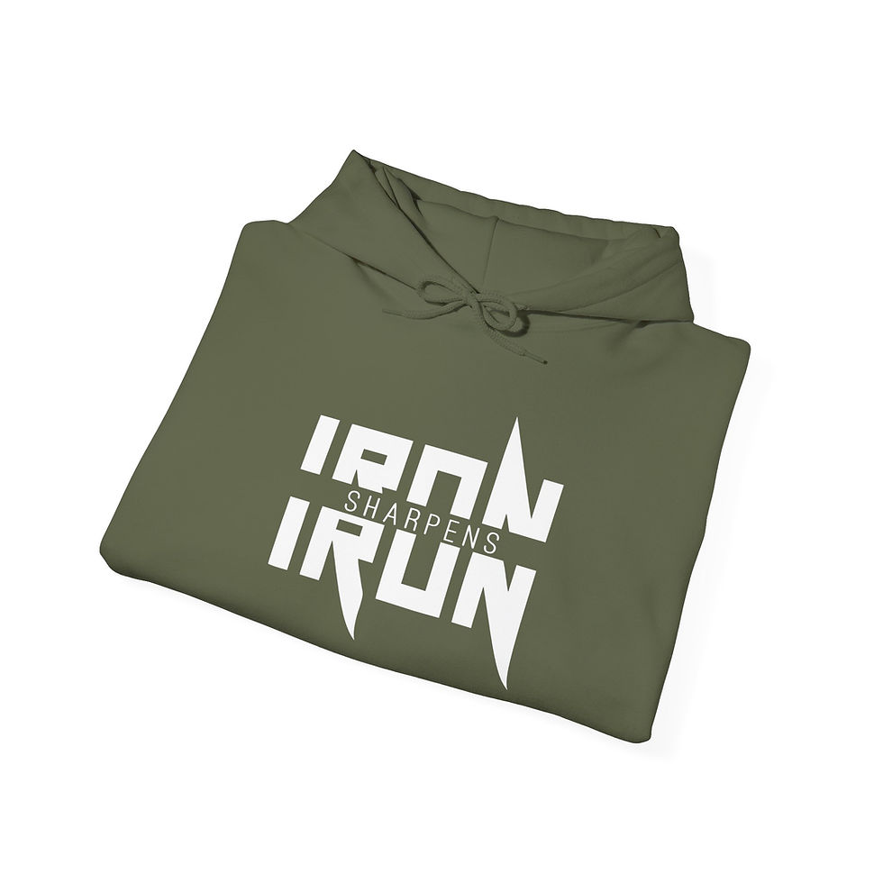 Thumbnail: Iron Sharpens Iron, Proverbs 27:17, Catholic Christian Hoodie
