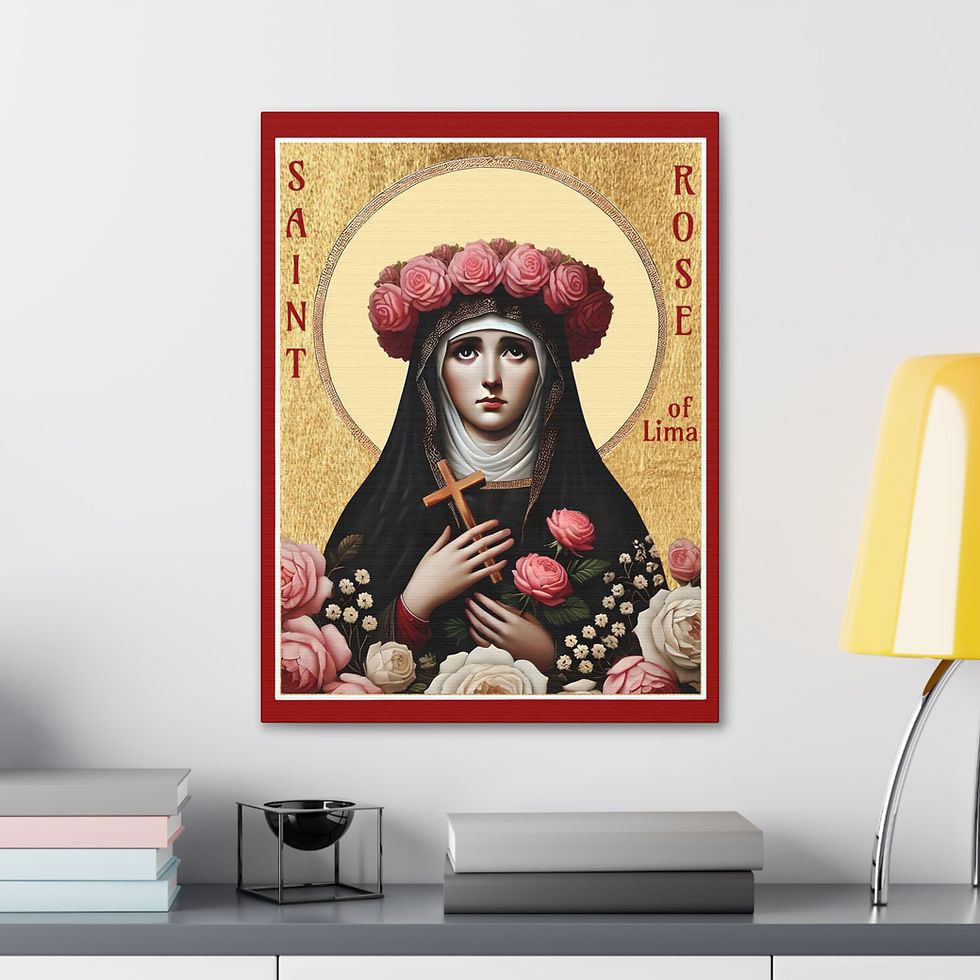 Thumbnail: Canvas SR Modern Icon Saint Rose of Lima, with hanger, 5 sizes