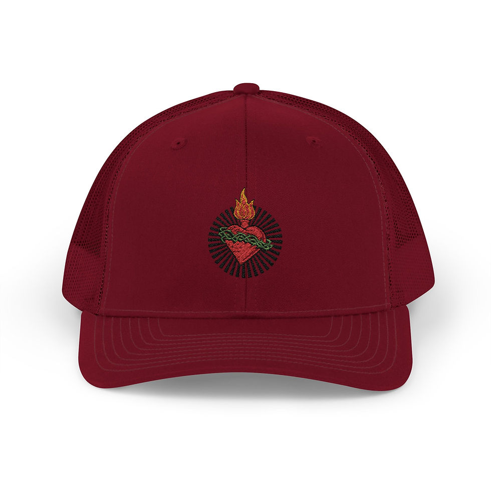 Thumbnail: Embroidered Sacred Heart of Jesus, SR Catholic Christian snapback Trucker Cap