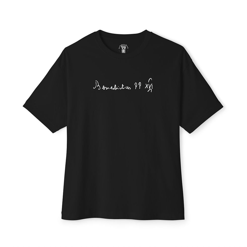 Thumbnail: Pope Benedict XVI Quote, Signature, Rosary, SR Catholic Christian Shirt