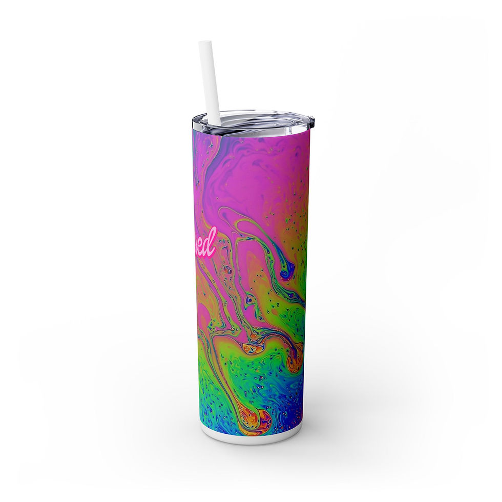 Thumbnail: Blessed Color Bomb SR Skinny Tumbler with Straw, 20oz