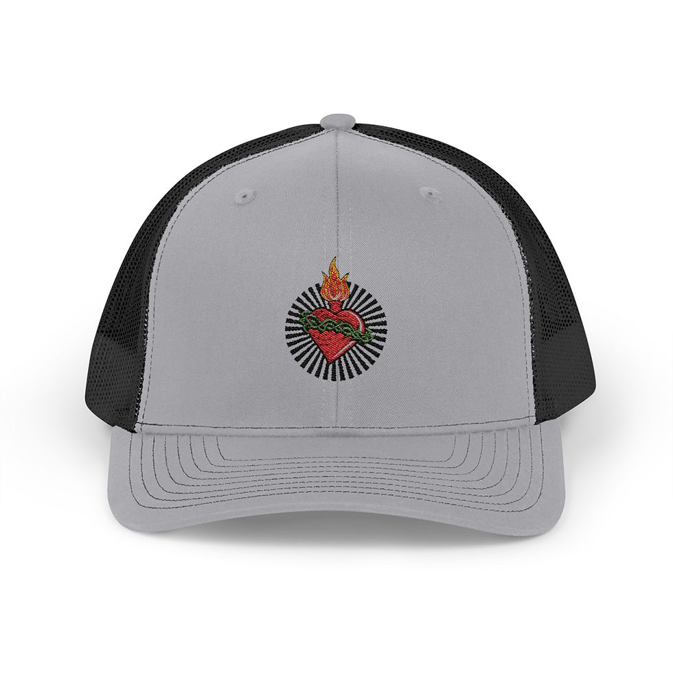 Thumbnail: Embroidered Sacred Heart of Jesus, SR Catholic Christian snapback Trucker Cap