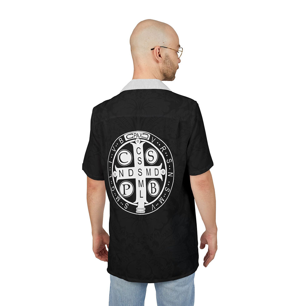 Thumbnail: Saint Benedict, Benedictine Order, Catholic Christian Hawaiian Button-Down Shirt