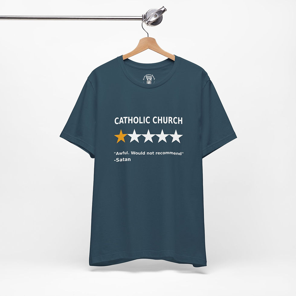 Thumbnail: Catholic Church, 1 star review, Satan, Christian Religious sassy unisex Shirt