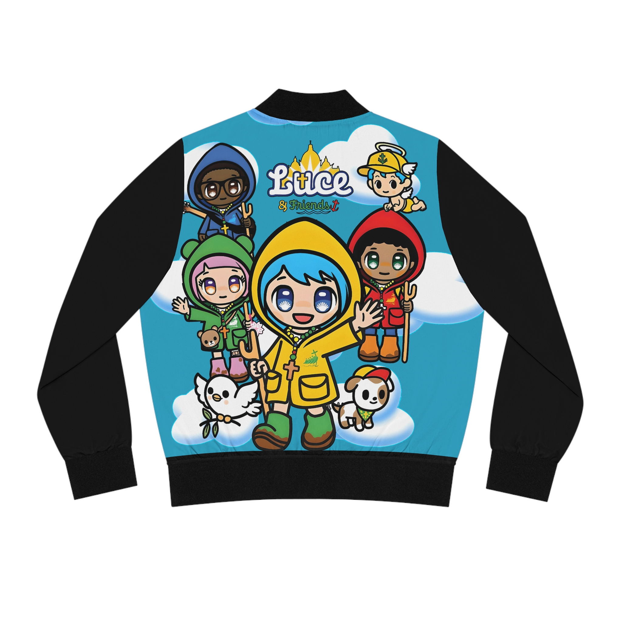 Women's Luce and Friends Catholic Christian Religious Bomber Jacket