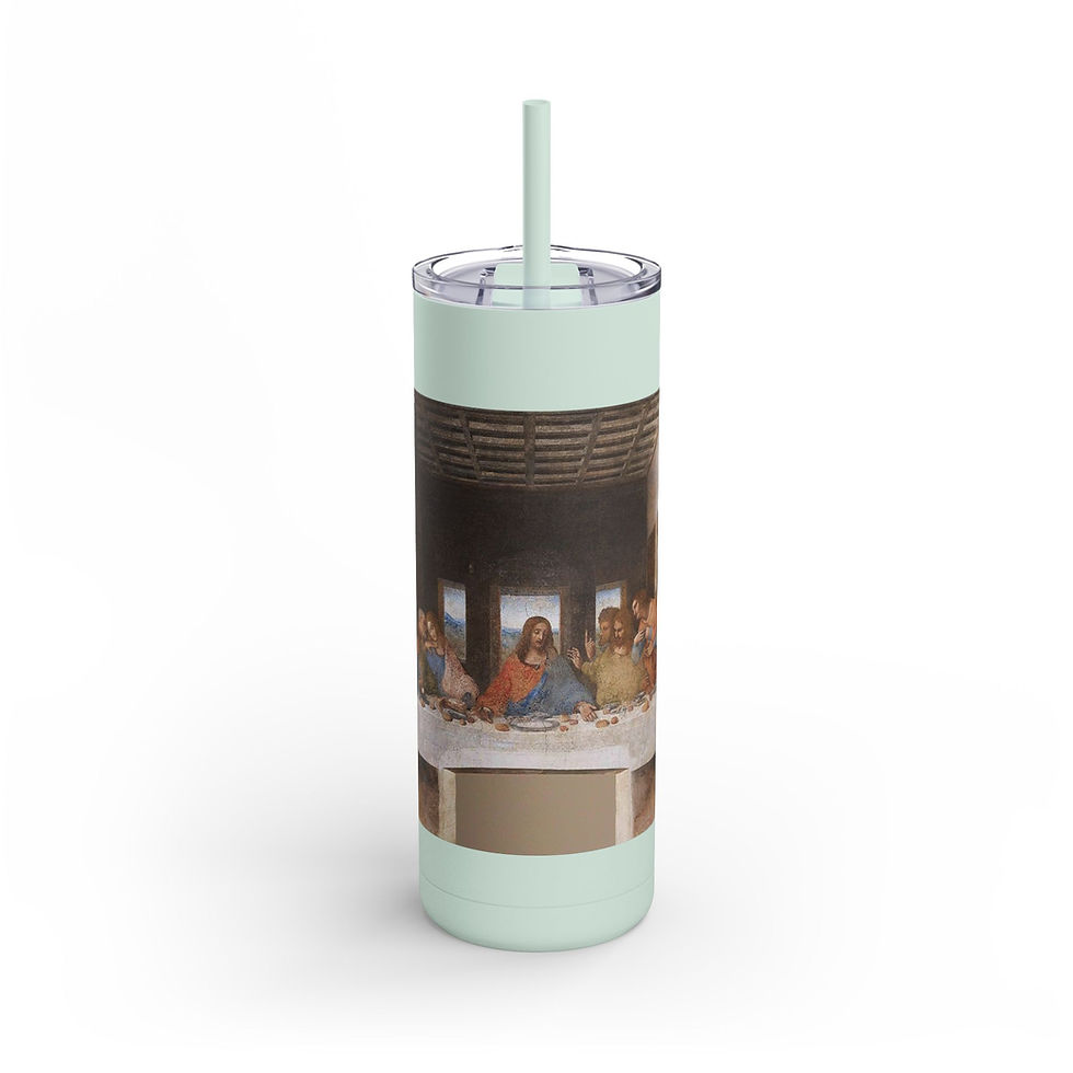 Thumbnail: The Original Last Supper by Leonardo Da Vinci SR Skinny Matte Tumbler, 20oz