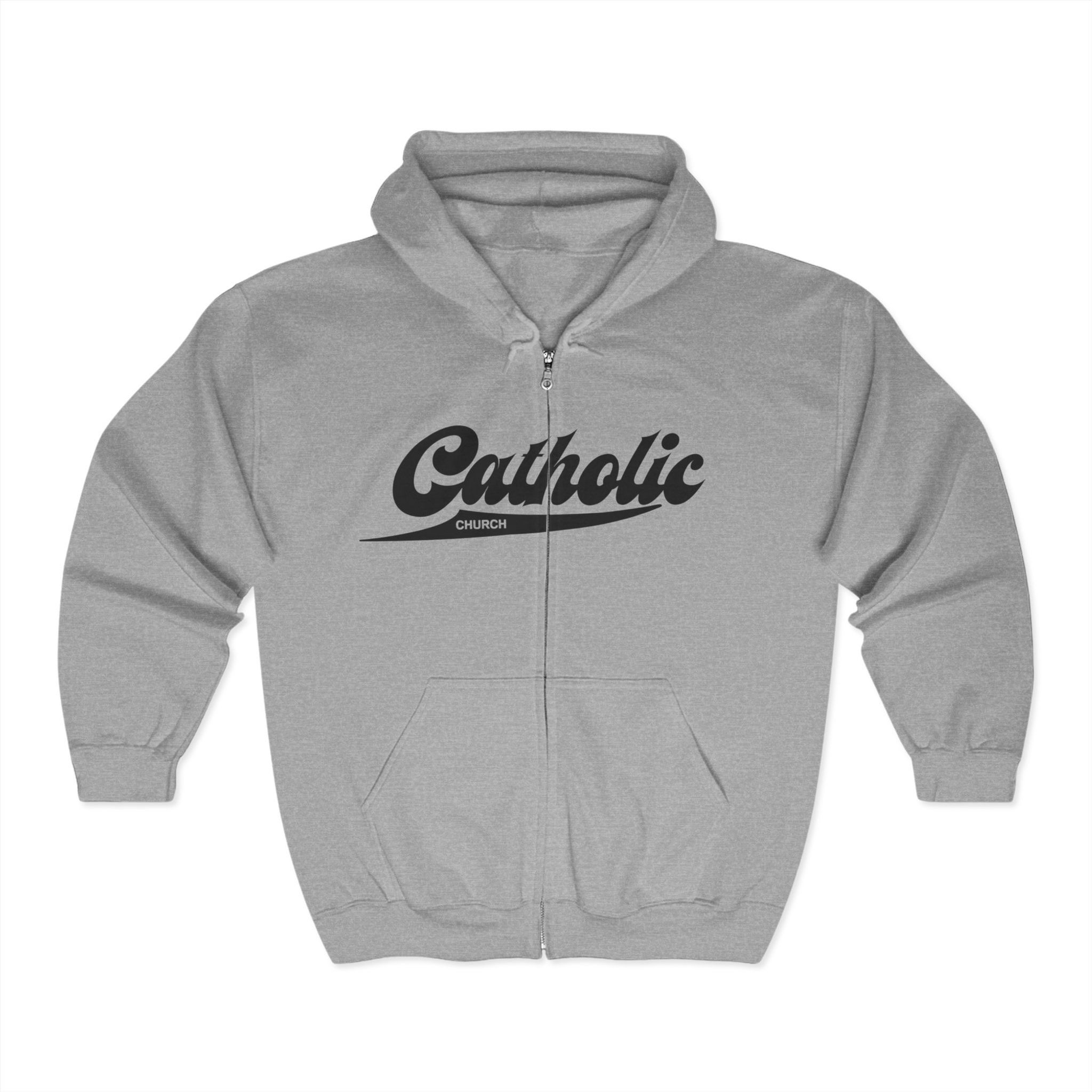 Catholic Church AD 33 Full Zip Hooded Sweatshirt, 2 sided, Christian Hoodie