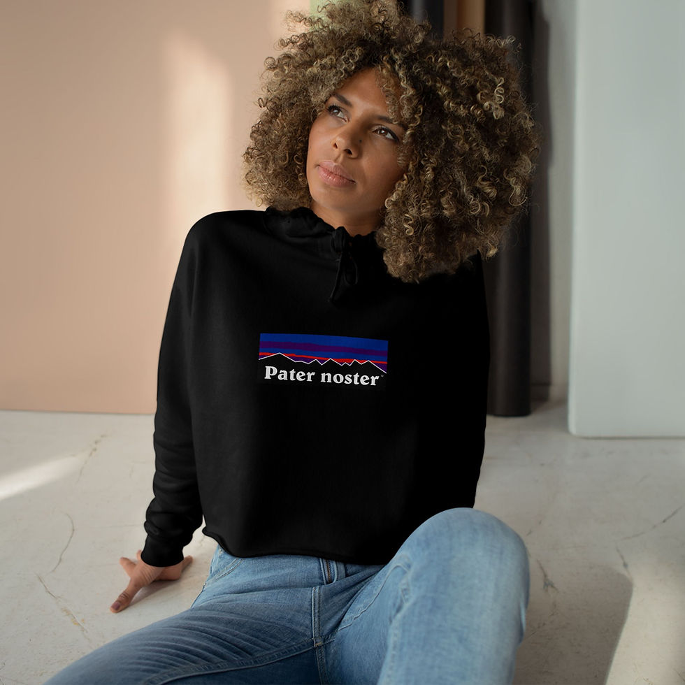 Thumbnail: Pater Noster Our Father in Latin SR Catholic Christian Cropped Hoodie