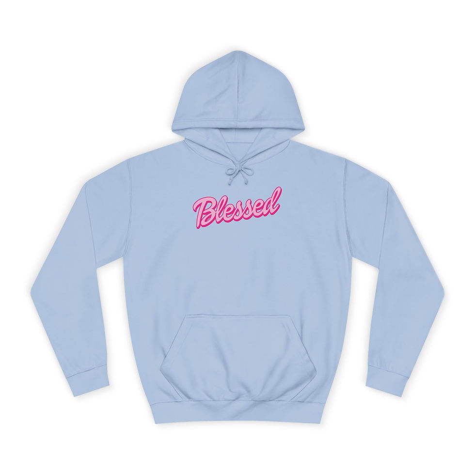Thumbnail: Woman's "Blessed" Barbie style SR College Hoodie