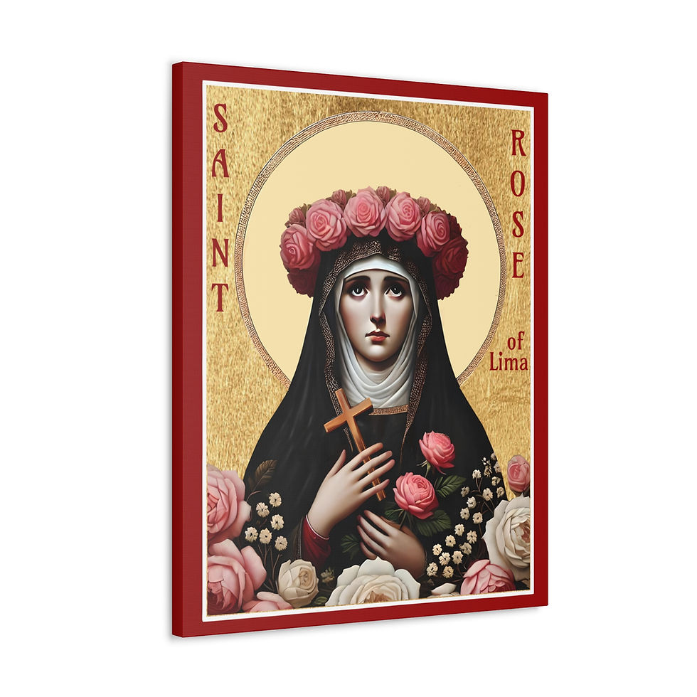 Thumbnail: Canvas SR Modern Icon Saint Rose of Lima, with hanger, 5 sizes