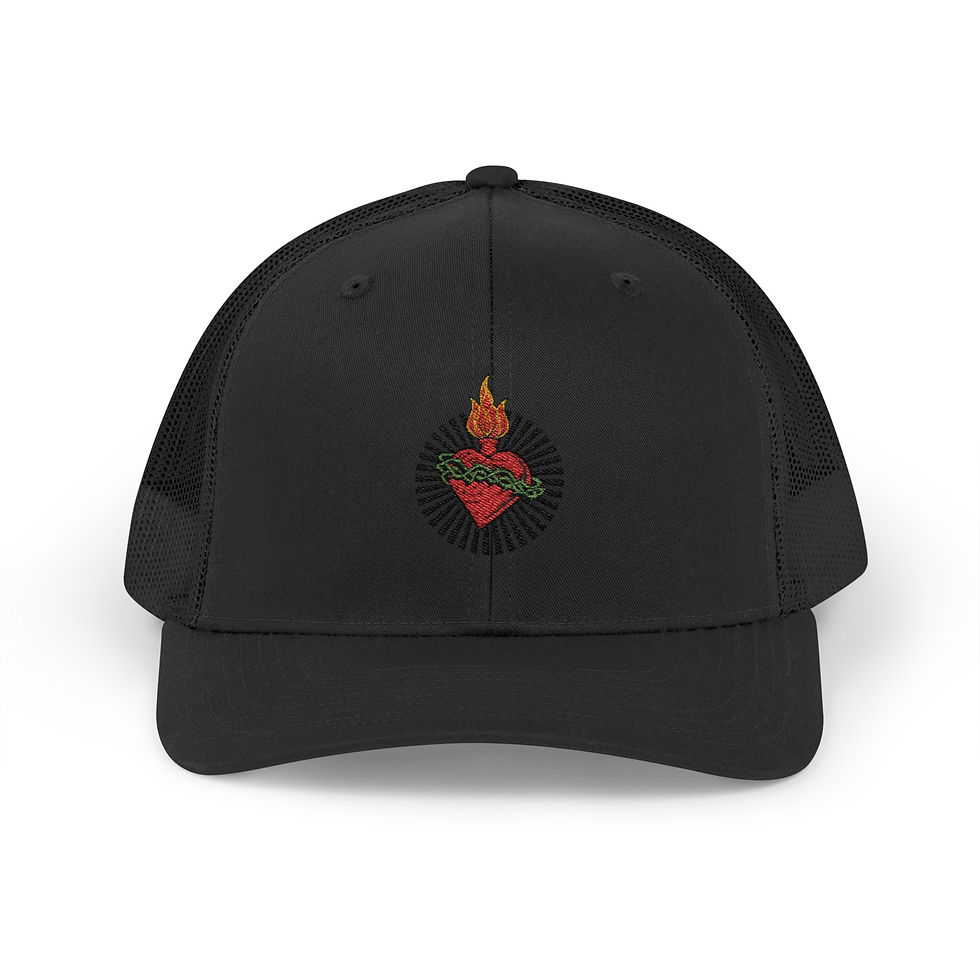 Thumbnail: Embroidered Sacred Heart of Jesus, SR Catholic Christian snapback Trucker Cap