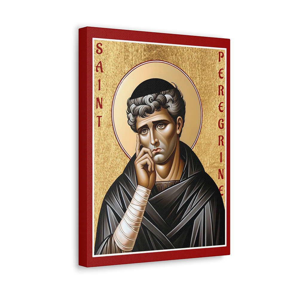 Thumbnail: Canvas SR Modern Icon Saint Peregrine with hanger, 5 sizes