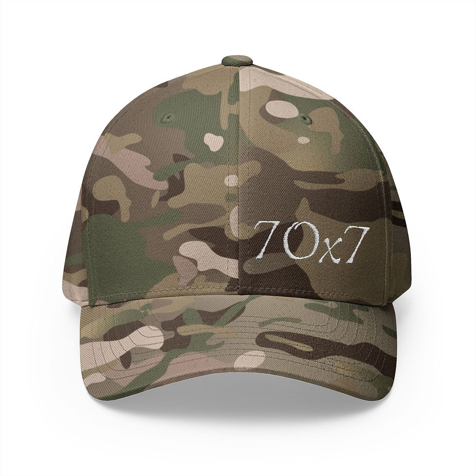 Thumbnail: Flex Fit 70 x 7, times Jesus says we should forgive Catholic Embroidered Cap