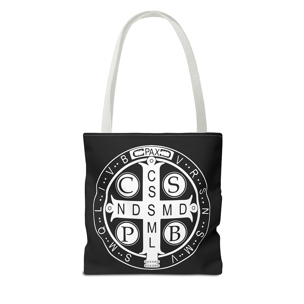 Thumbnail: St Benedict, Benedictine Order, SR Catholic Christian Religious 2 sided Tote Bag