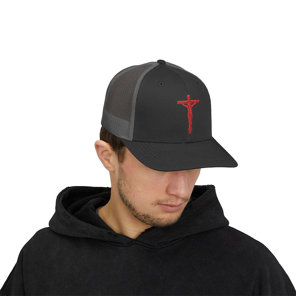 Thumbnail: Jesus Crucifix, Snap Back, Catholic Christian Religious Trucker Cap Hat