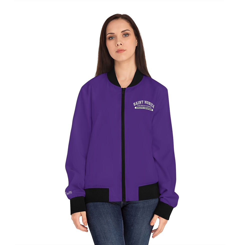 Thumbnail: Women's Saint Monica Catholic School Athletic Dept Christian Bomber Jacket