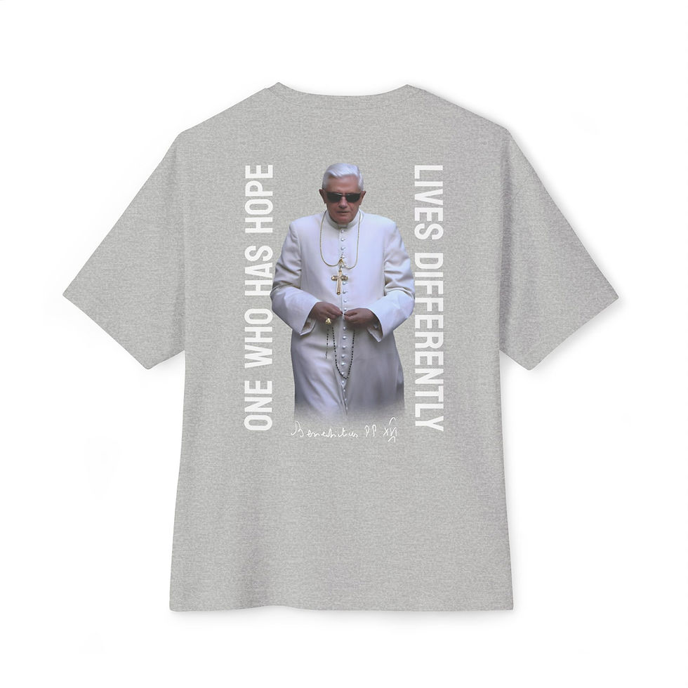 Thumbnail: Pope Benedict XVI Quote, Signature, Rosary, SR Catholic Christian Shirt