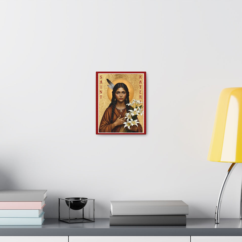 Thumbnail: Canvas SR Modern Icon Saint Kateri Tekakwitha, with hanger, 5 sizes