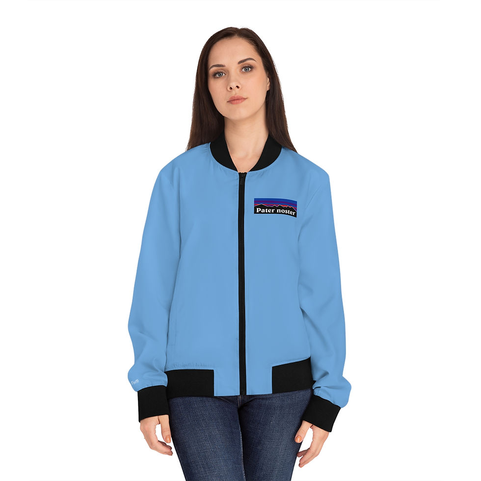 Thumbnail: Pater Noster Our Father in Latin Catholic Women's Bomber Jacket