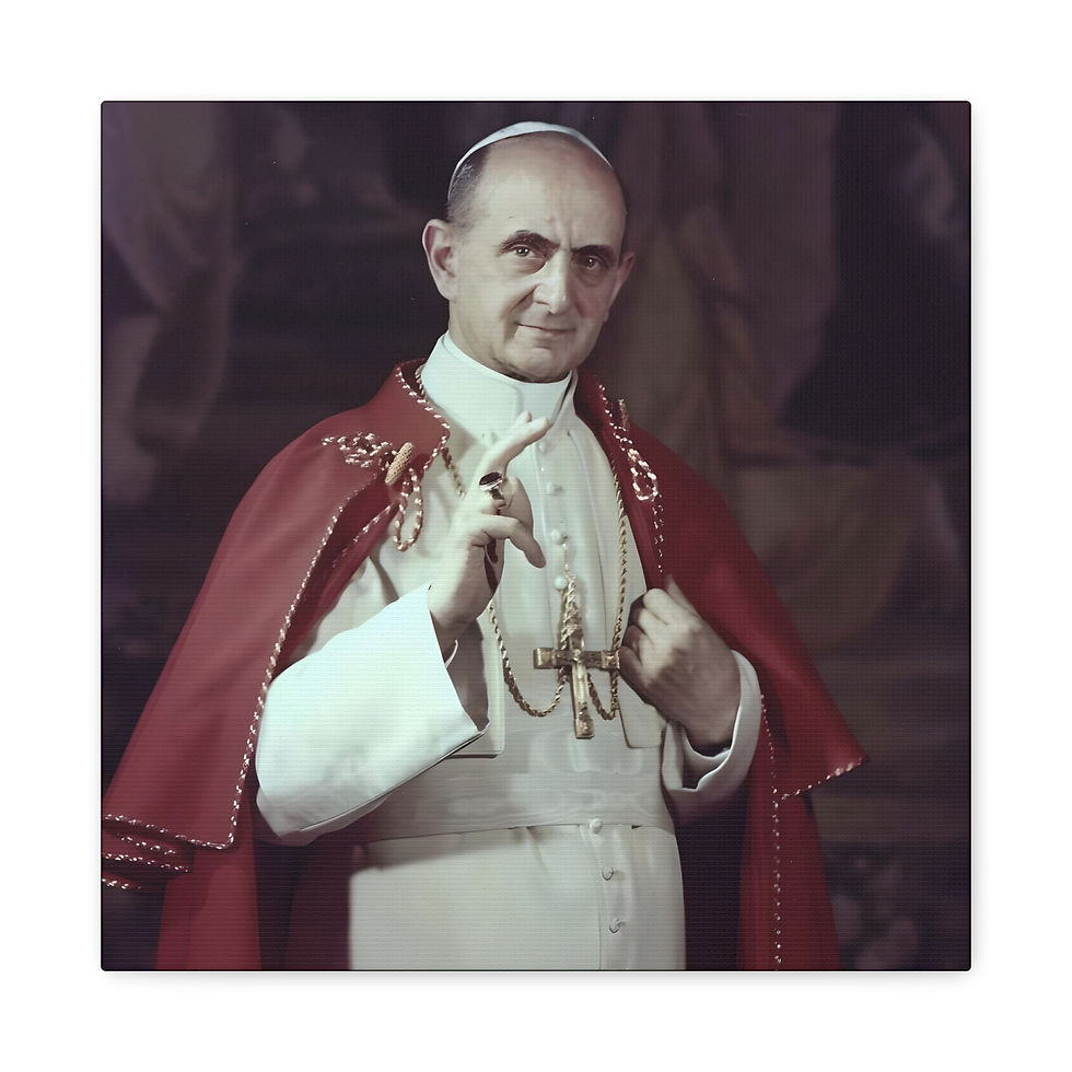 Thumbnail: Matte Canvas, Pope Paul VI Wall Art Stretched, 1.25"